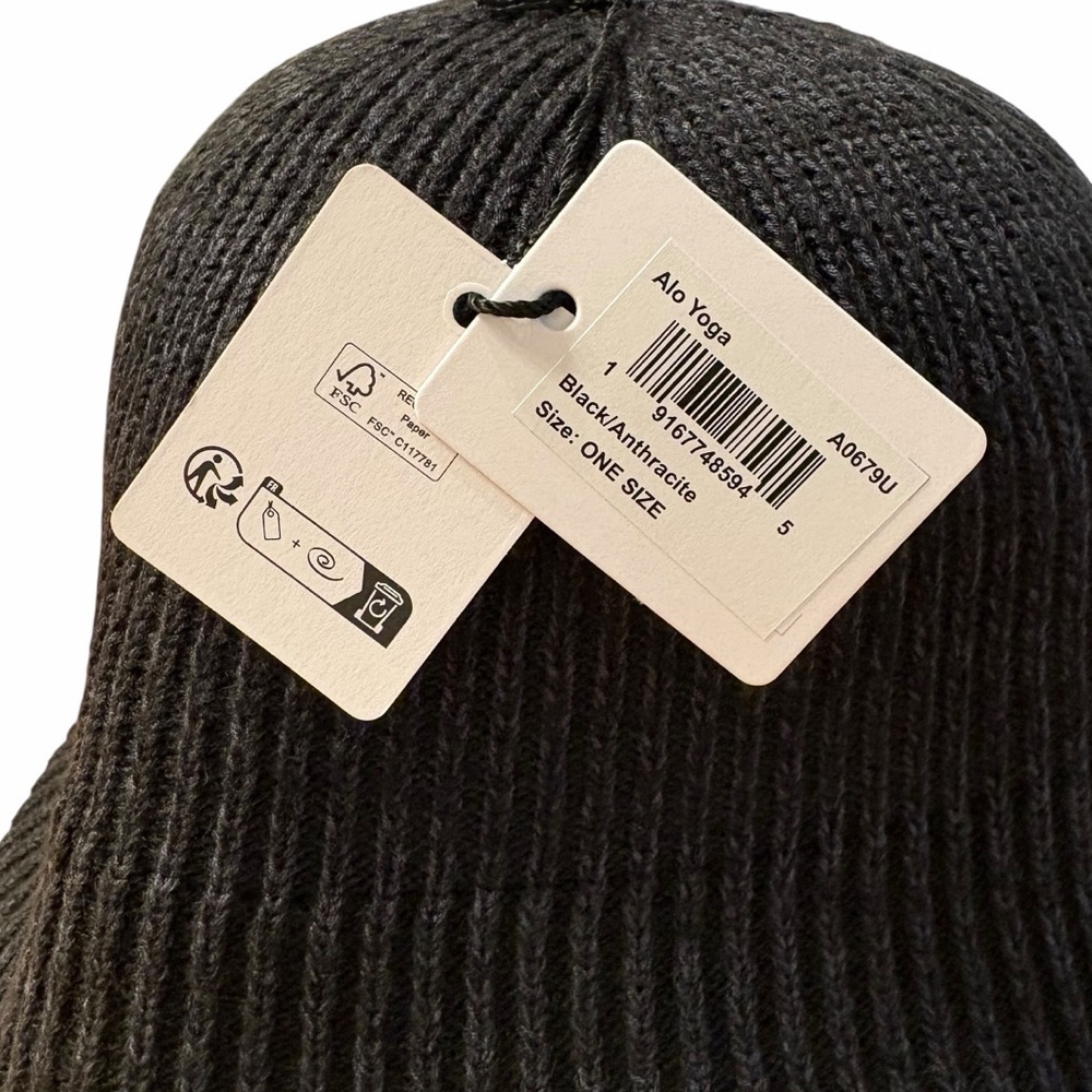 ALO Yoga | Denim Knit Cloche | Black | New with Tags - Picture 5 of 9
